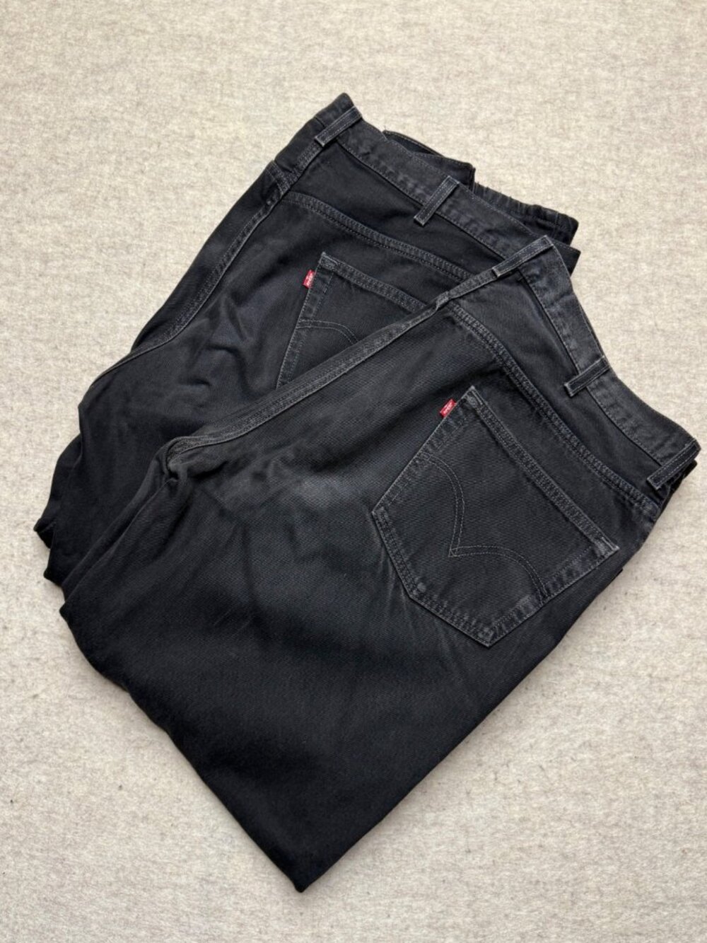 Levi's Relaxed Fit 550 Black Denim Jeans Lot Straight Leg Baggy Classic Men 44